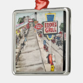 "Genf-Auf-D-See Straßen-Ansicht-" Verzierung Ornament Aus Metall (Links)