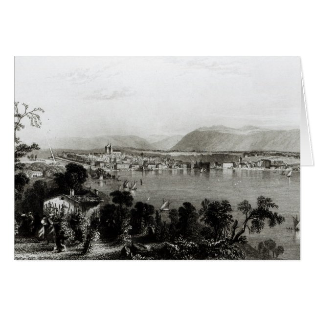 Genf aus Coligny, graviert von Robert Wallis (Vorderseite (Horizontal))