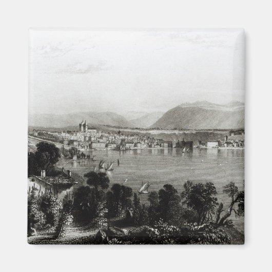 Genf aus Coligny, graviert von Robert Wallis Magnet (Vorne)