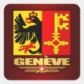Genf (Genf) Quadratischer Aufkleber (Vorderseite)