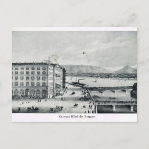 Genf, Hotel des Bergues 1890 Postkarte