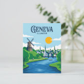 Genf Illinois Postkarte (Stehend Vorderseite)