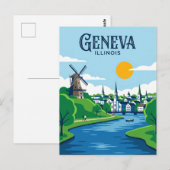 Genf Illinois Postkarte (Vorne/Hinten)