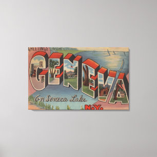 Genf, New York - Große Briefbilder Leinwanddruck