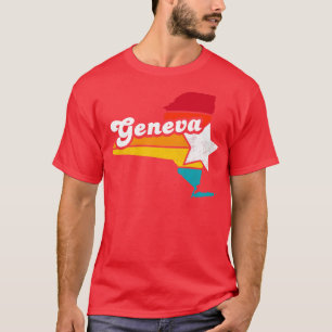 Genf New York Vintag Distressed Souvenir 2 T-Shirt