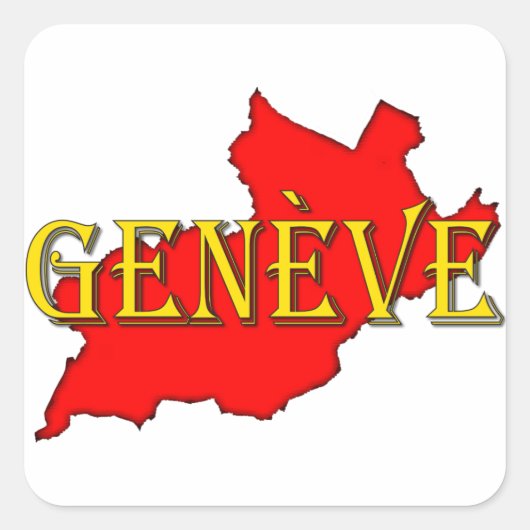 Genf Quadratischer Aufkleber (Vorderseite)