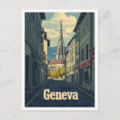 Genf Schweiz Kunst, Dichtung und Musik Postkarte (Vorderseite)