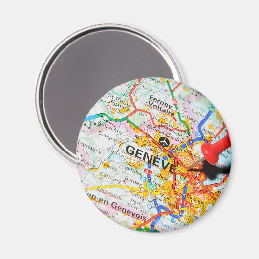 Genf, Schweiz Magnet (Vorderseite/Rückseite)