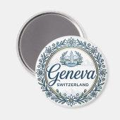 Genf Schweiz Magnet (Vorderseite/Rückseite)
