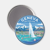 Genf Schweiz Magnet (Vorderseite/Rückseite)