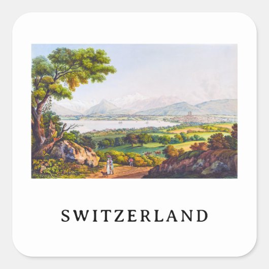 Genf, Schweiz Quadratischer Aufkleber (Vorderseite)