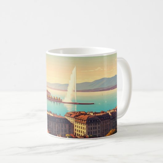 Genf Schweiz Reisen Kaffeetasse (VorderseiteRechts)