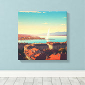 Genf Schweiz Reisen Leinwanddruck (Insitu (Holzboden))