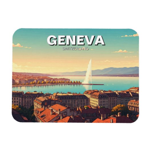 Genf Schweiz Reisen Magnet (Horizontal)