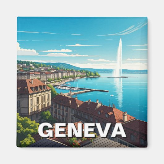 Genf Schweiz Reisen Magnet (Vorne)