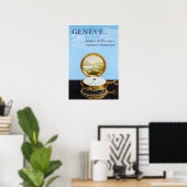 Genf, Schweiz, Reiseplakat Poster (Heimbüro)
