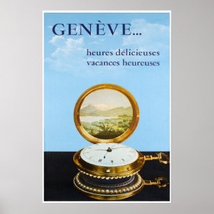 Genf, Schweiz, Reiseplakat Poster