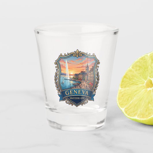 Genf Schweiz Schnapsglas (Vorderseite)