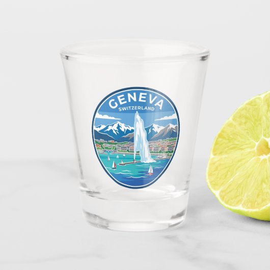 Genf Schweiz Schnapsglas (Vorderseite)