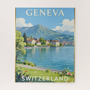 Genf Schweiz See Landschaft Puzzle