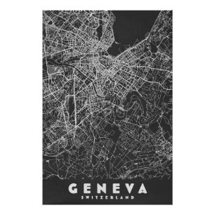 Genf Schweiz Vintage-Karte Fotodruck