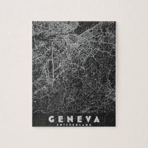 Genf Schweiz Vintage-Karte Puzzle