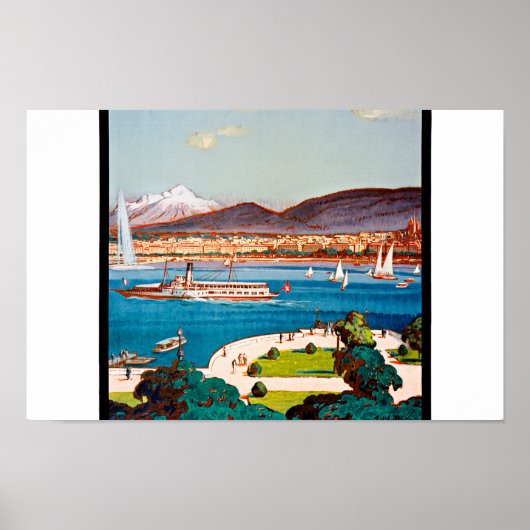 Genf Schweiz Vintage Poster wiederhergestellt (Vorne)
