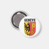 Genf, Schweiz - Wappen Magnet (Vorderseite/Rückseite)