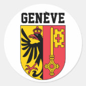 Genf, Schweiz - Wappen Runder Aufkleber (Vorderseite)