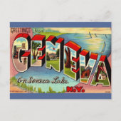Genf Seneca Lake NY Retro Postkarte (Vorderseite)