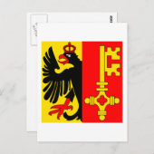 Genfer Flagge Postkarte (Vorne/Hinten)
