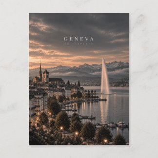 Genfer Kinematografische Monochrome Stadt Kunst Postkarte