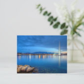 Genfer Panorama mit berühmtem Brunnen, Schweiz, Postkarte (Stehend Vorderseite)