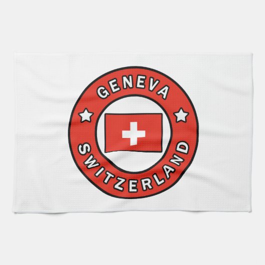 Genfer Schweiz Geschirrtuch (Horizontal)