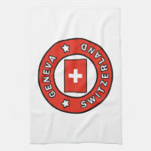 Genfer Schweiz Geschirrtuch (Vertikal)