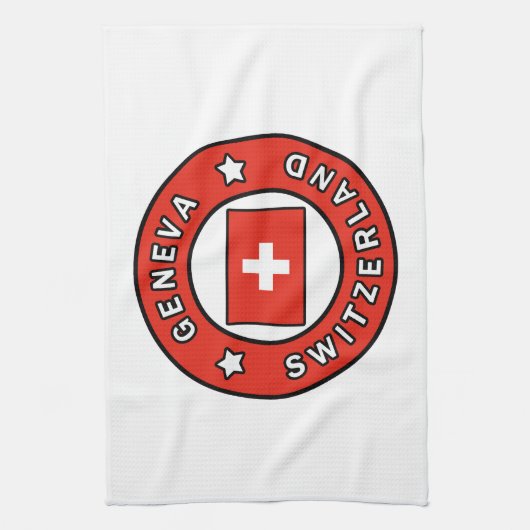 Genfer Schweiz Geschirrtuch (Vertikal)