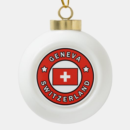 Genfer Schweiz Keramik Kugel-Ornament (Vorderseite)