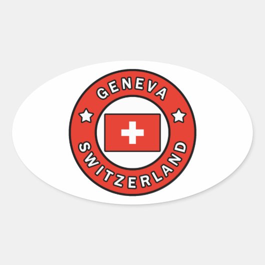 Genfer Schweiz Ovaler Aufkleber (Vorderseite)