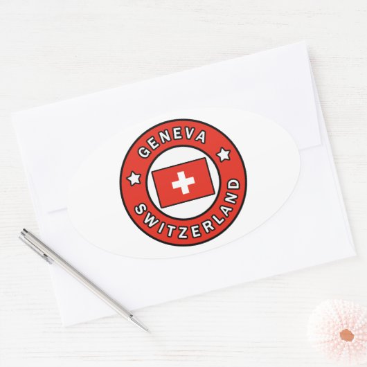 Genfer Schweiz Ovaler Aufkleber (Umschlag)