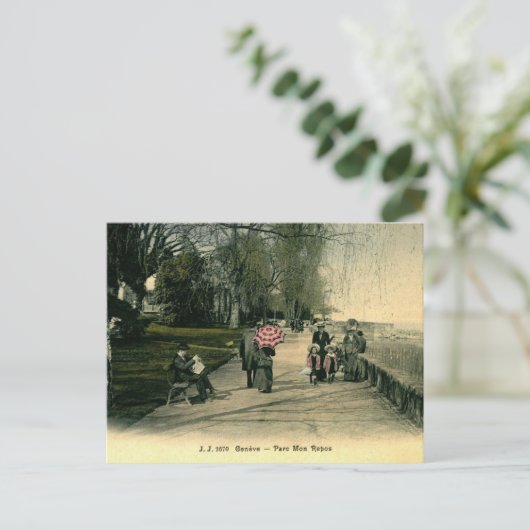 Genfer Schweiz Parc Mon Repos 1910s Postkarte (Stehend Vorderseite)