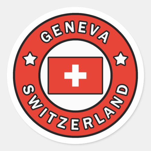 Genfer Schweiz Runder Aufkleber (Vorderseite)