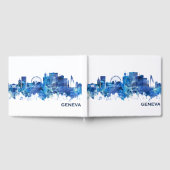 Genfer Schweiz Skyline Blue Gästebuch (Voll)