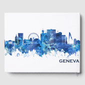 Genfer Schweiz Skyline Blue Gästebuch (Rückseite)