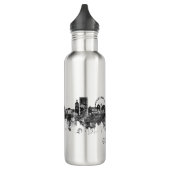 Genfer Schweiz Skyline BW Edelstahlflasche (Links)
