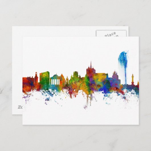 Genfer Schweiz Skyline Postkarte (Vorne/Hinten)