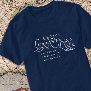 Genfer See Lac Léman Vintage Lateinischer Text T-Shirt
