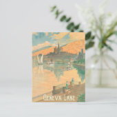 Genfer See, Menschen auf einem Spaziergang, Schwei Postkarte (Stehend Vorderseite)