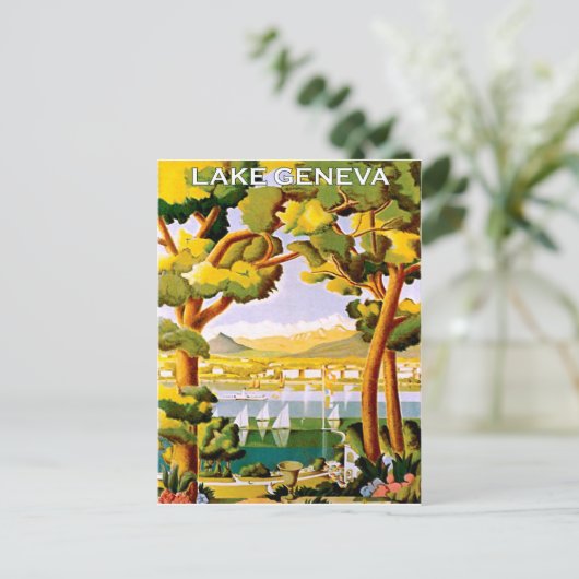 Genfer See Postkarte (Stehend Vorderseite)