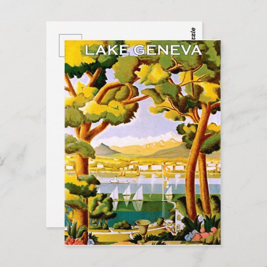 Genfer See Postkarte (Vorne/Hinten)