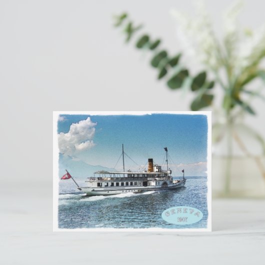 Genfer See Postkarte (Stehend Vorderseite)